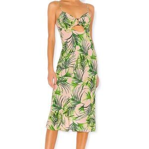 Sun Becomes Her Free People Villa Palm Leaf Midi Dress